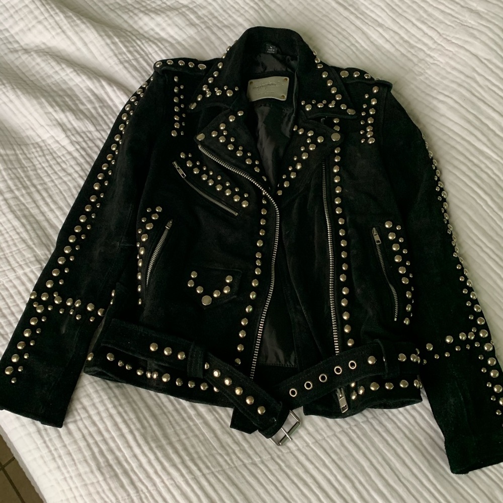 Understated Studded Suede Jacket size Small